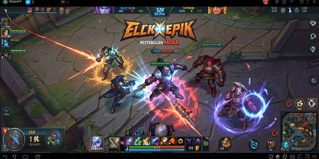 Tampilan gameplay MOBA yang seru dan kompetitif di 33ZK.