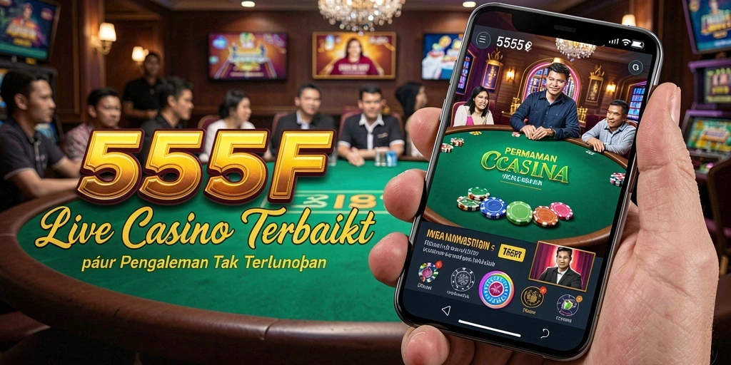 Tampilan permainan Live Casino yang mendebarkan di 555F.