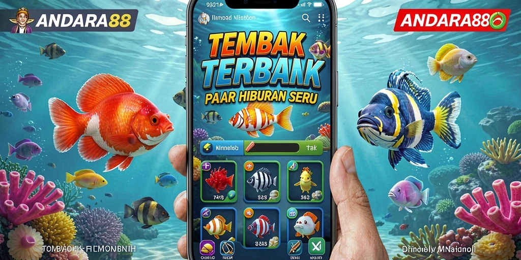 Tampilan gameplay ANDARA88 yang menampilkan aksi menembak ikan.
