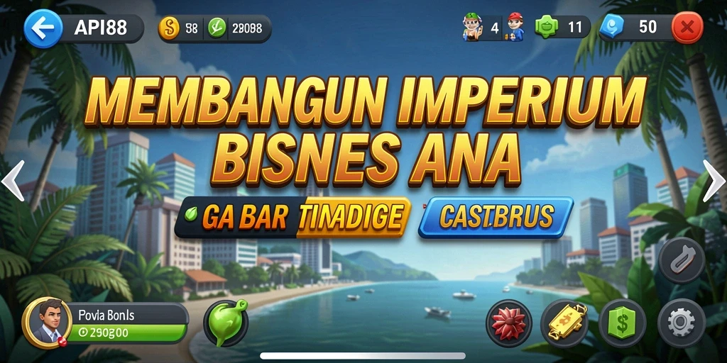 Screenshot permainan API88 menampilkan serunya membangun bisnis Tycoon.