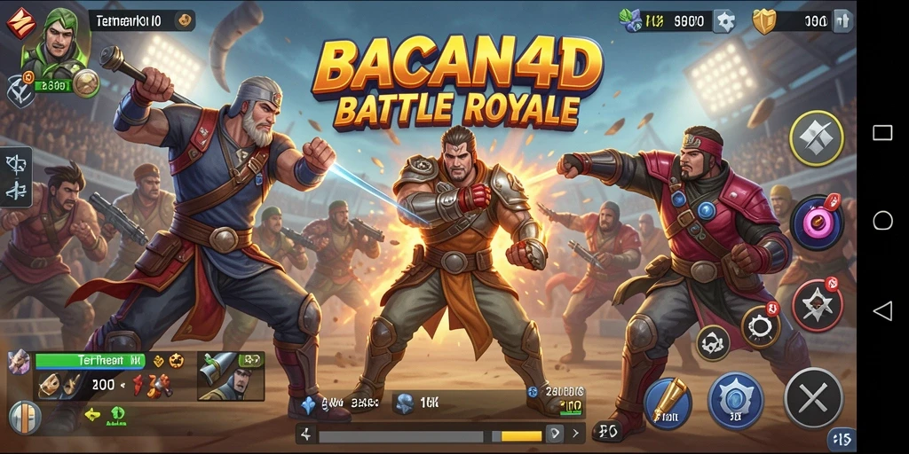 Tangkapan layar gameplay BACAN4D menampilkan aksi seru Battle Royale.