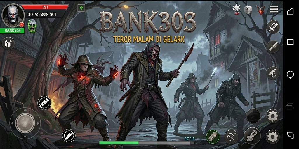 Tampilan gameplay mencekam dalam BANK303, penuh ketegangan dan kejutan.