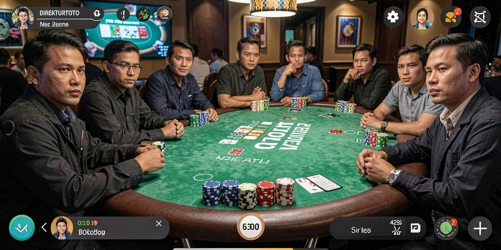Tampilan permainan Poker yang mendebarkan dalam DIREKTURTOTO.