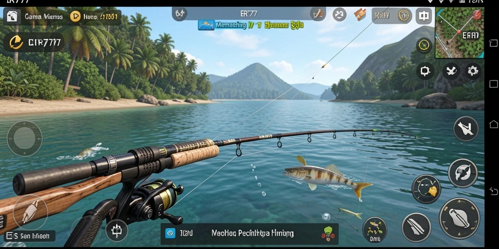 Tampilan gameplay ER777 yang menakjubkan saat memancing.