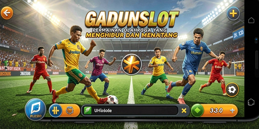Tampilan gameplay seru dalam GADUNSLOT yang menampilkan aksi olahraga.