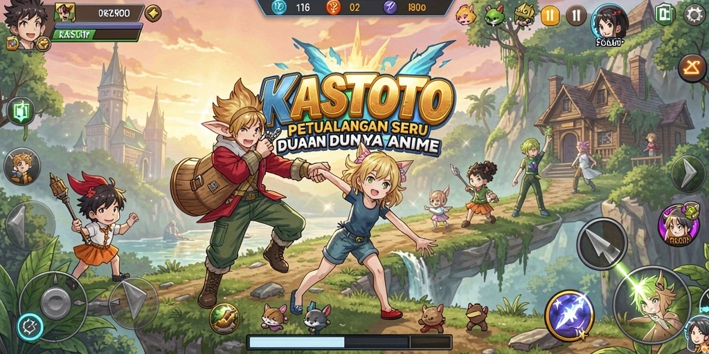 Tampilan gameplay KASTOTO yang seru dan interaktif di dunia anime.