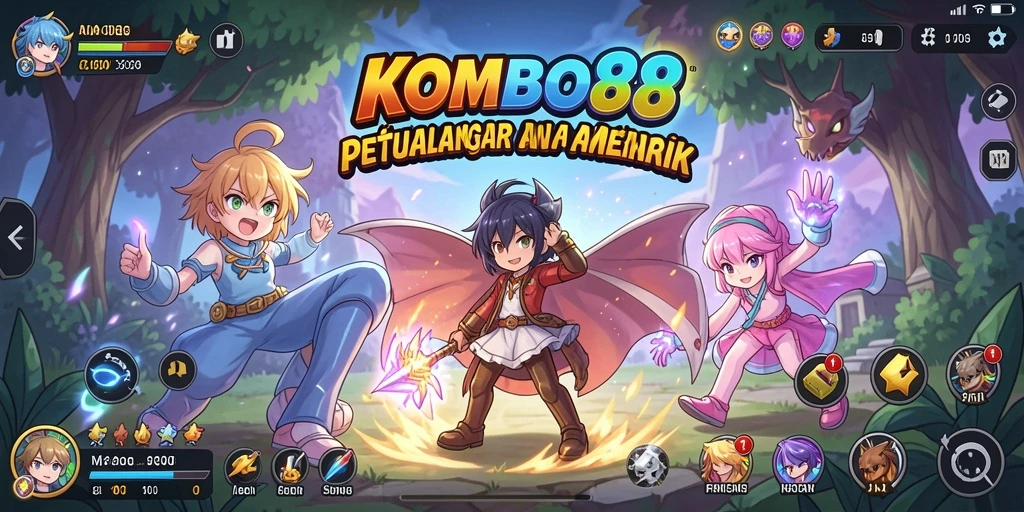 Tampilan gameplay KOMBO88 dengan karakter Anime yang dinamis.