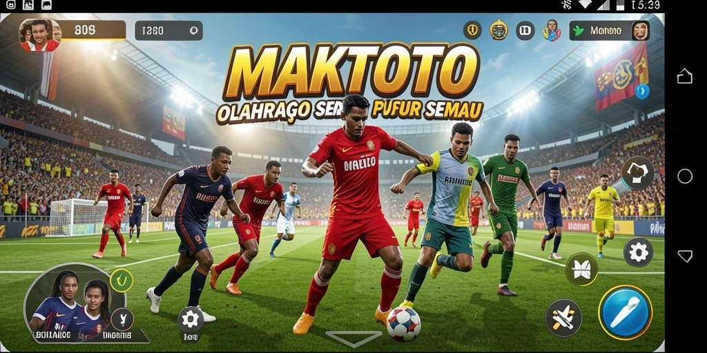 Tampilan gameplay seru dalam MAKTOTO dengan aksi olahraga yang mendebarkan.