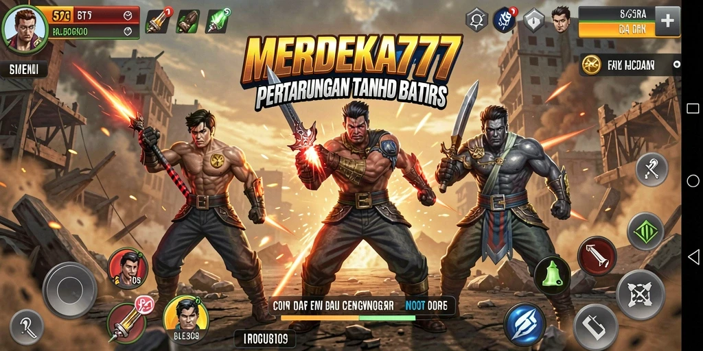 Tampilan mendebarkan dari gameplay Fighting MERDEKA777.