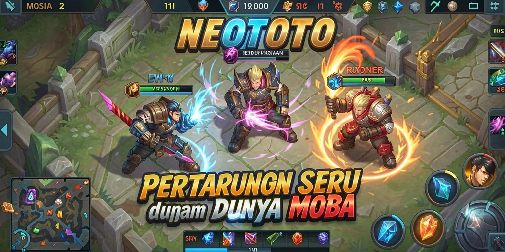 Screenshot utama NEOTOTO yang menunjukkan aksi pertarungan seru.