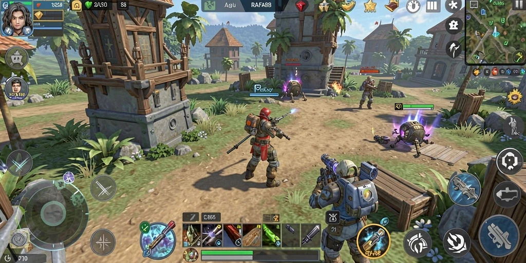 Screenshot gameplay RAFA88 menunjukkan aksi pertempuran yang mendebarkan.