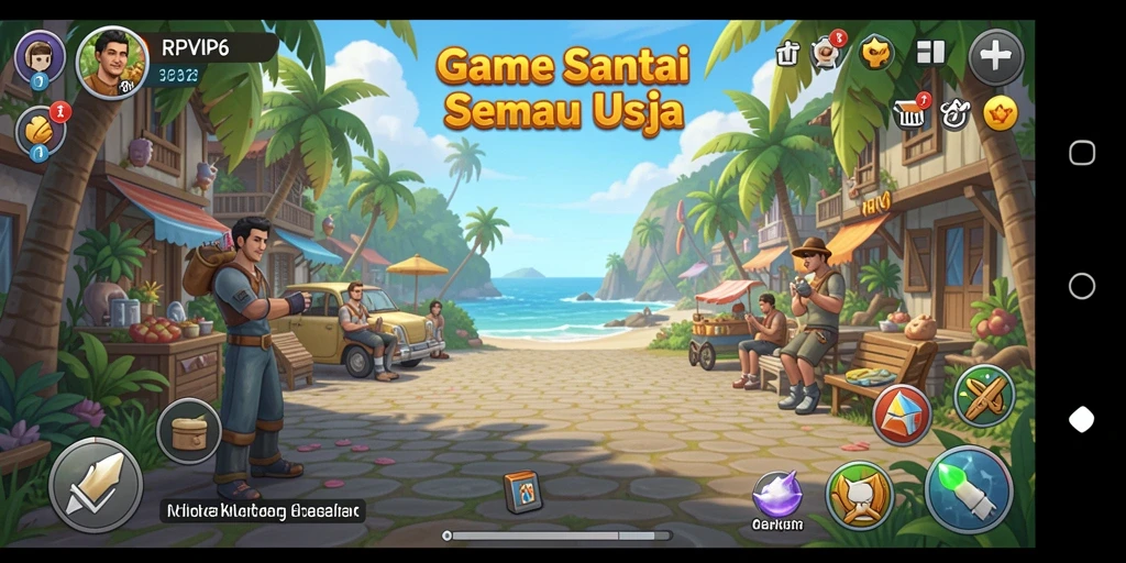 Screenshot RPVIP6 menampilkan gameplay santai yang penuh warna.