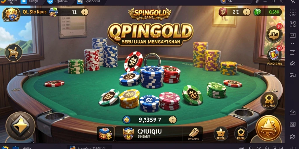 Screenshot gameplay SPINGOLD yang menampilkan suasana seru permainan QiuQiu.