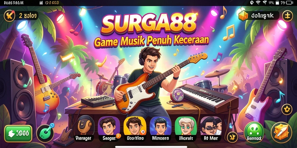 Tampilan gameplay SURGA88 dengan grafis menarik dan lagu yang latar belakang.