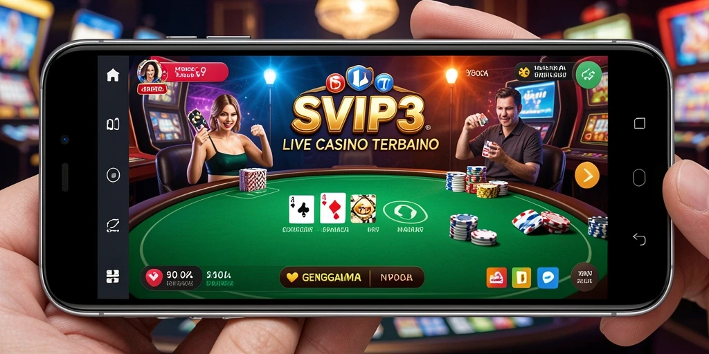 Tampilan gameplay SVIP3 dengan dealer langsung yang interaktif.