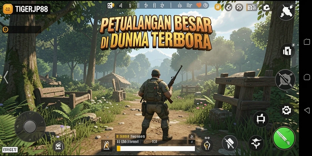 Tampilan gameplay <strong>TIGERJP88</strong> yang menakjubkan di dunia terbuka.